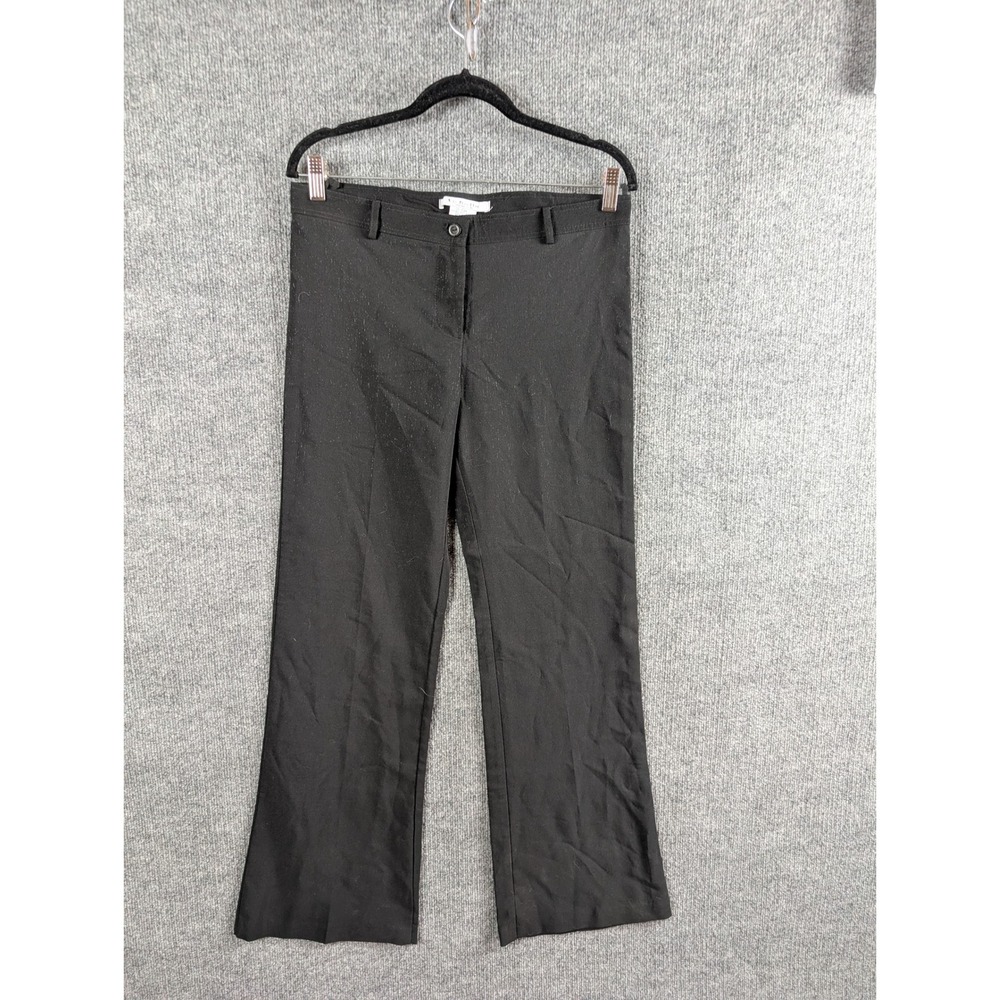La Belle Black Metallic Shimmer Trousers Straight Leg Dress Pants Size 9 Vintage
